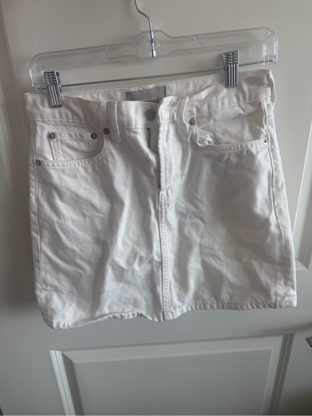 Everlane White Denim Mini Skirt